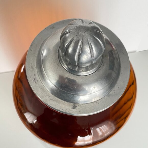 Vintage Amber Yellow Glass Kitchen Storage Jars, Apothecary Style - Large 13" - Picture 3 of 11